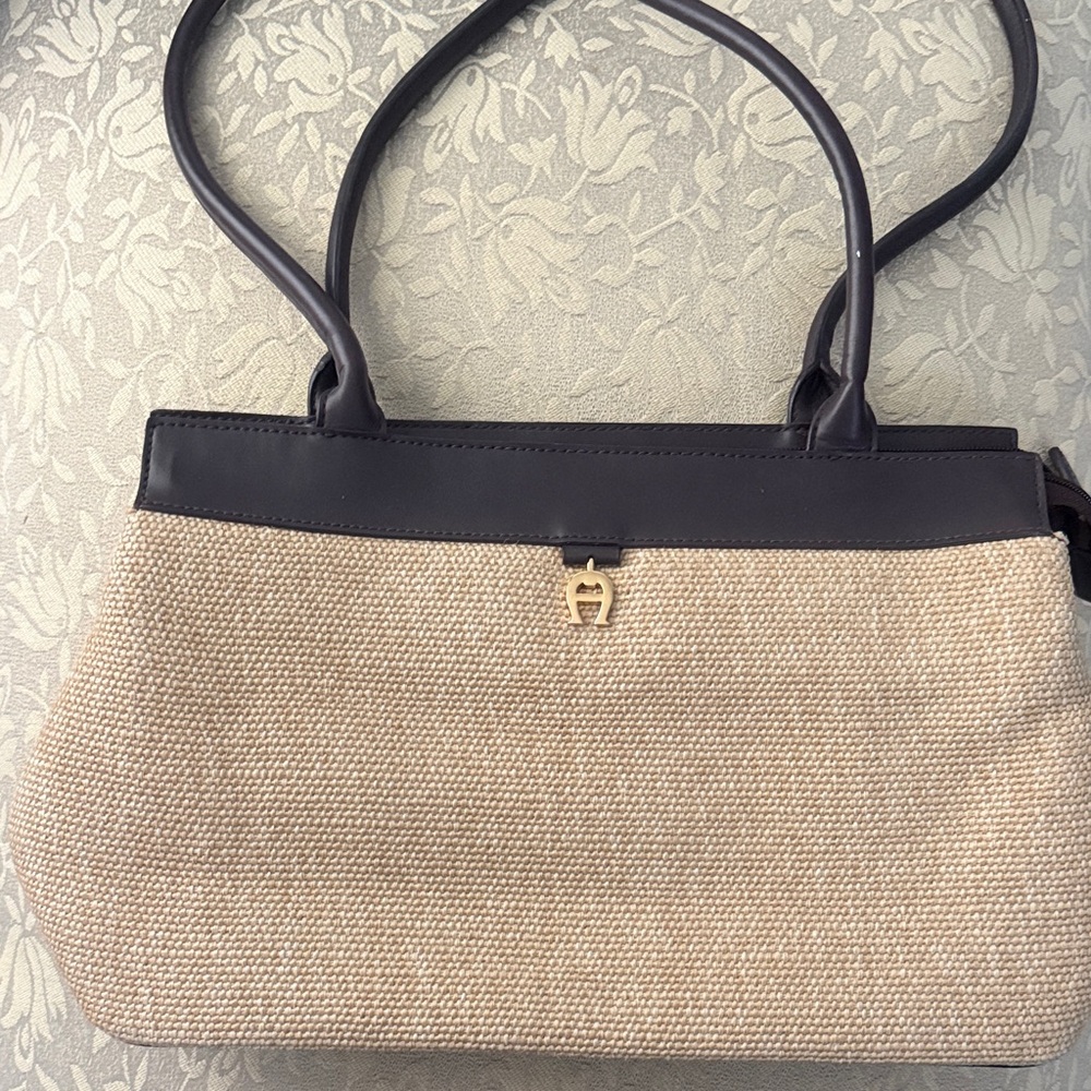 Etienne Aigner Tan and Black Shoulder Bag
